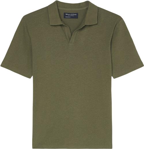 Se Marc O’Polo Polo, Short Sleeve, Cotton Linen mi Mand Olive Kortærmede Poloer Str L - hos Magasin ved Magasin