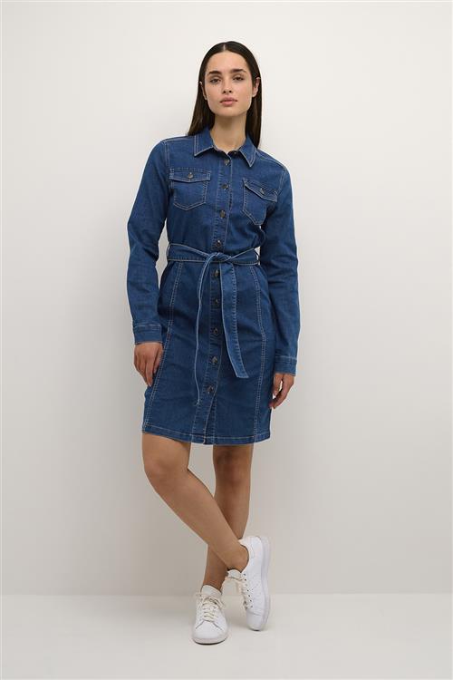 Kaffe Kavicky Denim Dress Kvinde Medium Blue Washed Denim Korte Kjoler Str 40 Denim - hos Magasin