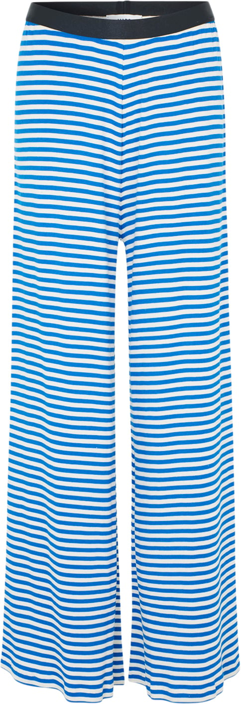 Se Mads Nørgaard - Copenhagen 2x2 Cotton Stripe Veran Pants Kvinde 2x2 Stripe Surf The Web/vanill Bukser Med Lige Ben Str S - Bomuld hos Magasin ved Magasin