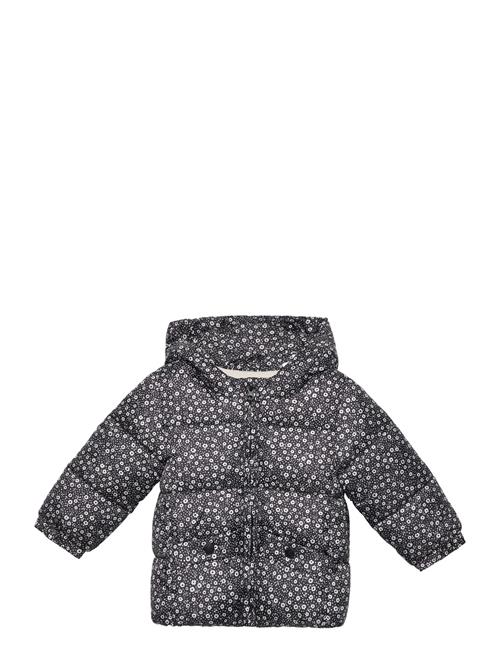 Mango Printed Quilted Coat Mango Black