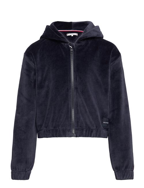 Tommy Hilfiger Velours Zip Through Hoodie Tommy Hilfiger Navy