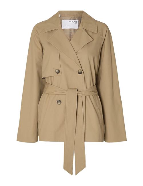 Se Selected Femme Slfbelinda Short Trench Coat Selected Femme Beige ved Booztlet