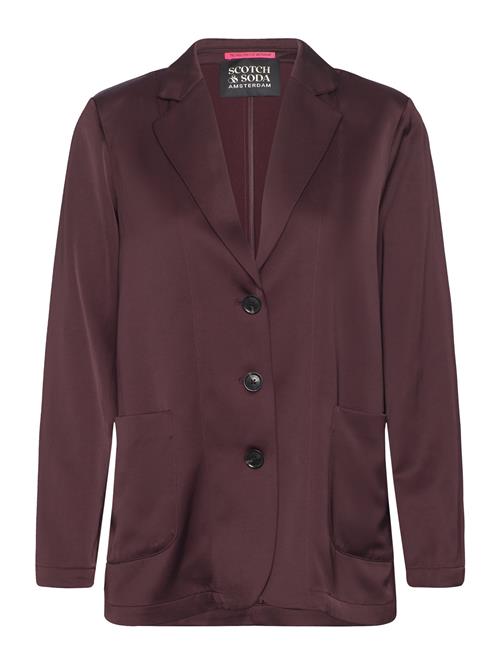 Se Scotch & Soda Sb Satin Blazer Scotch & Soda Burgundy ved Booztlet