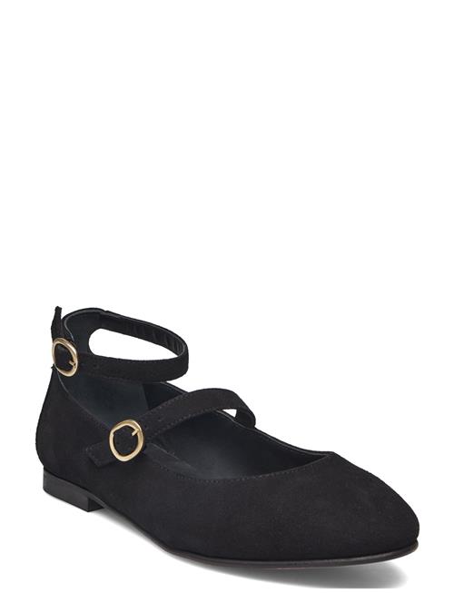 ALOHAS Evelyn Suede Black Leather Ballet Flats ALOHAS Black