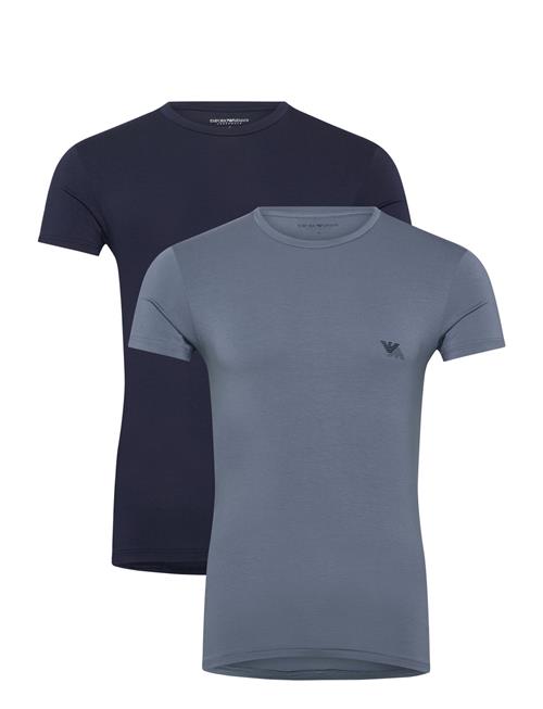 Se Emporio Armani Men's Knit 2-Pack T-Shirt Emporio Armani Navy ved Booztlet