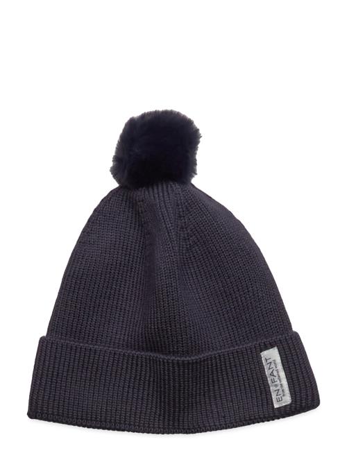 Beenie W. Fake Fur W. Lining En Fant Navy