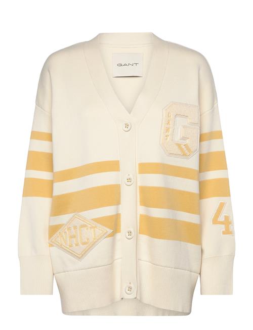 Gant Varsity V-Neck Cardigan GANT Cream