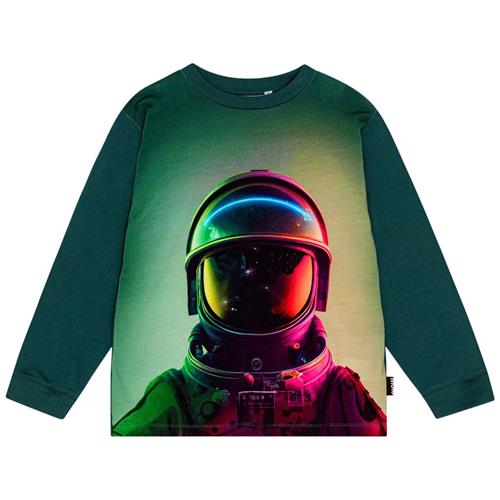 Se Molo GOTS Rube Langærmet T-shirt Space Helmet | Grønn | 128 cm ved Babyshop