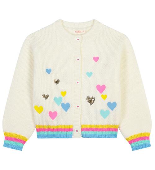 Se Billieblush Cardigan - Strik - Ivory m. Hjerter ved KidsWorld