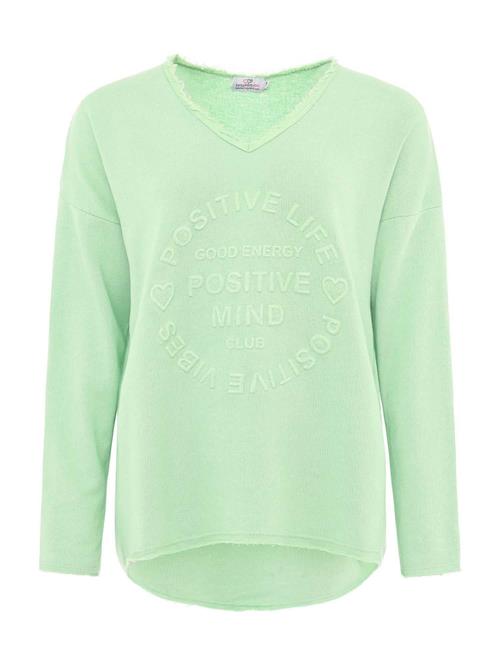 Zwillingsherz Sweatshirt 'Positive Mind'  lysegrøn