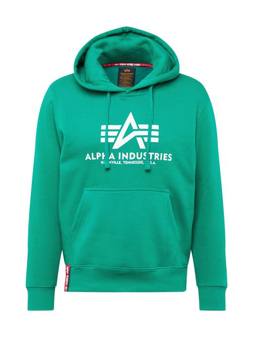 ALPHA INDUSTRIES Sweatshirt  grøn / hvid