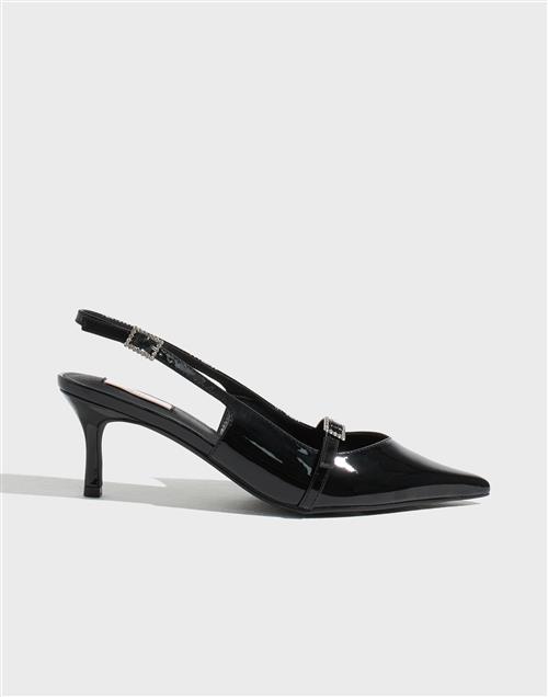 Nelly - Sort - Pointy Diamond Slingback