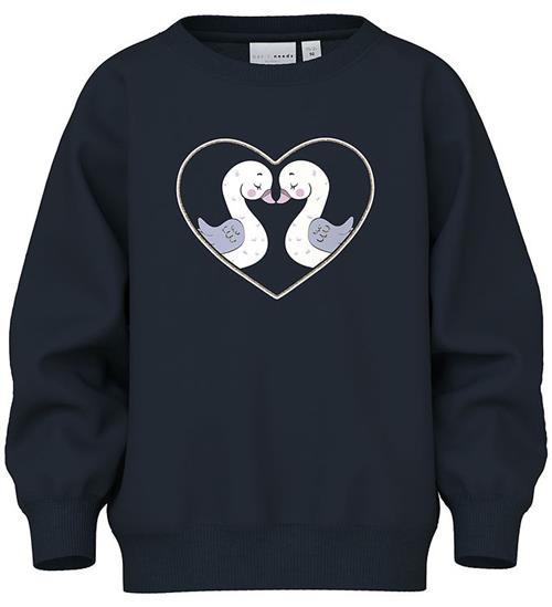 Name It Sweatshirt - NmfVenus - Dark Sapphire/Heart Swans