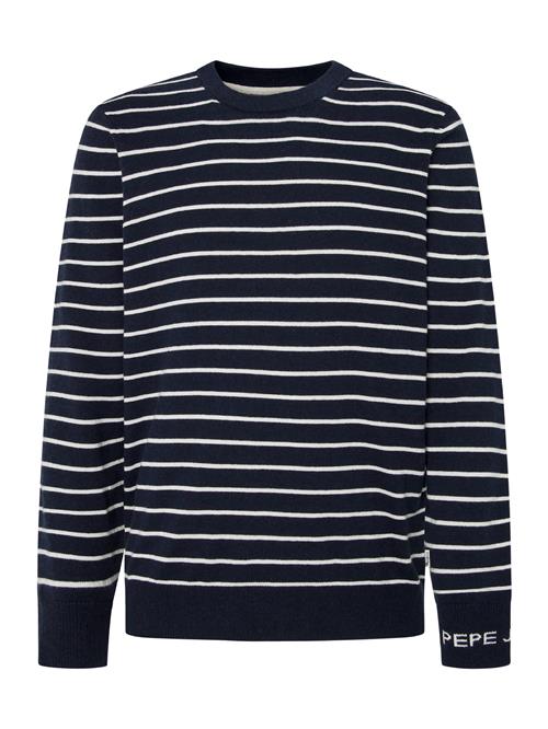 Se Pepe Jeans Pullover 'NEW ANDRE'  mørkeblå / hvid ved About You