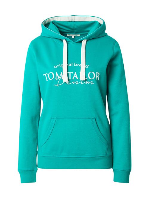 TOM TAILOR DENIM Sweatshirt  turkis / hvid