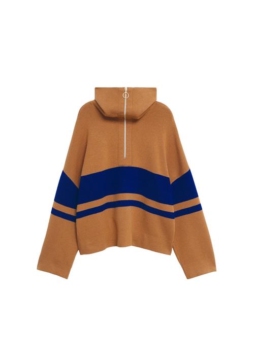 MANGO Pullover  mørkeblå / brun