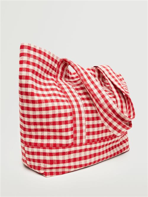 MANGO Shopper 'CANNES'  rød / hvid