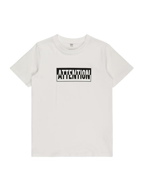 Se Mister Tee Shirts 'Attention'  sort / hvid ved About You