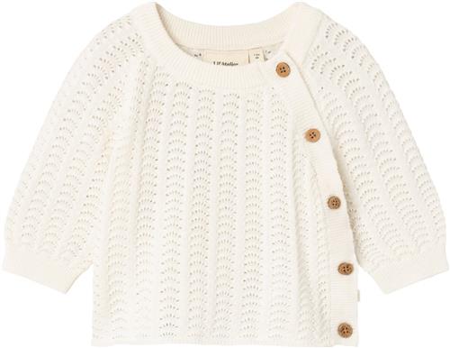 Lil' Atelier Nbfjohanna LS Wrap Knit LIL Str 56 - Coconut Milk Cardigans hos Magasin