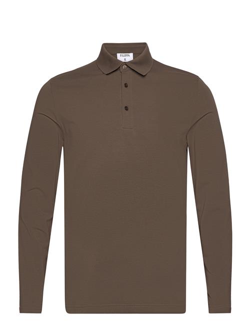 Se Filippa K Luke Stretch Polo Shirt Filippa K Brown ved Booztlet