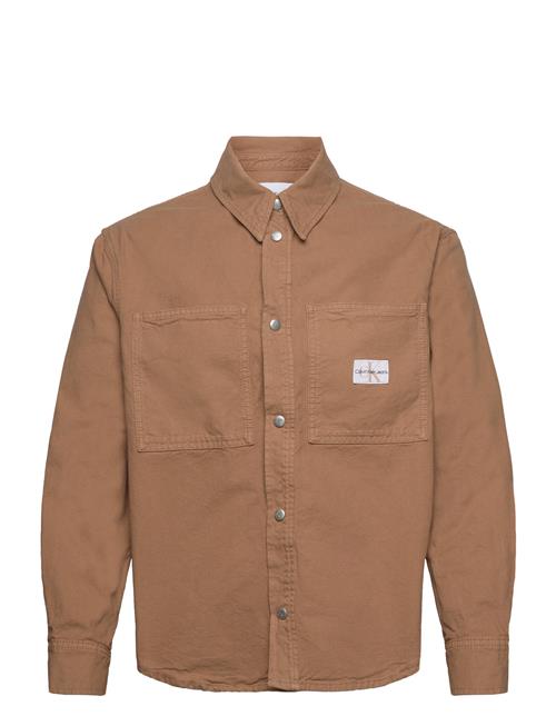 Calvin Klein Jeans Canvas Relaxed Linear Shirt Calvin Klein Jeans Brown