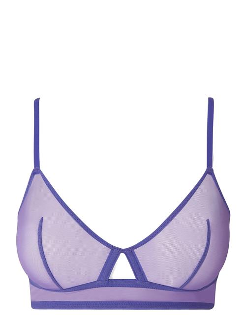 Se Understatement Underwear Mesh Cut-Out Triangle Bralette Understatement Underwear Purple ved Booztlet