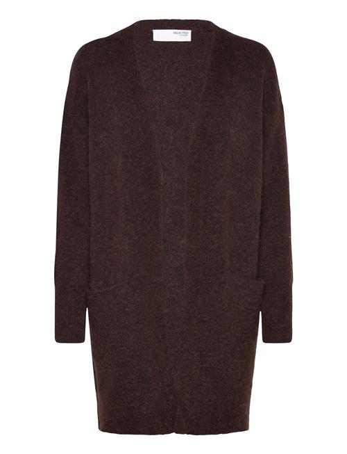 Se Selected Femme Slflulu New Ls Knit Long Cardigan B Noos Selected Femme Brown ved Booztlet