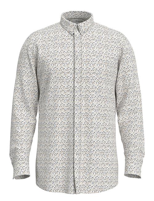 Slhslim-Ethan Shirt Ls Aop Noos Selected Homme White