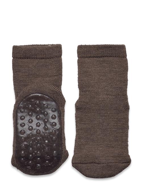 Wool Socks - Anti-Slip Mp Denmark Brown