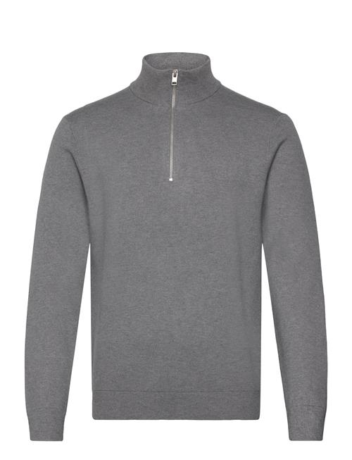 Se Lindbergh Ecovero Half Zip Knit Lindbergh Grey ved Booztlet