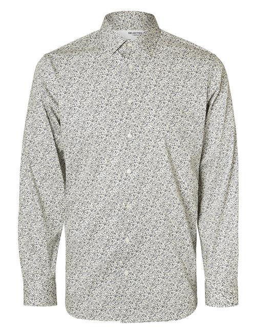 Slhslim-Performance Aop Shirt Ls Selected Homme Patterned