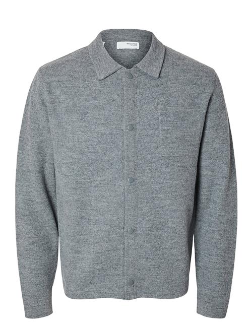 Selected Homme Slhreason Ls Knit Boiled Wool Cardigan Selected Homme Grey