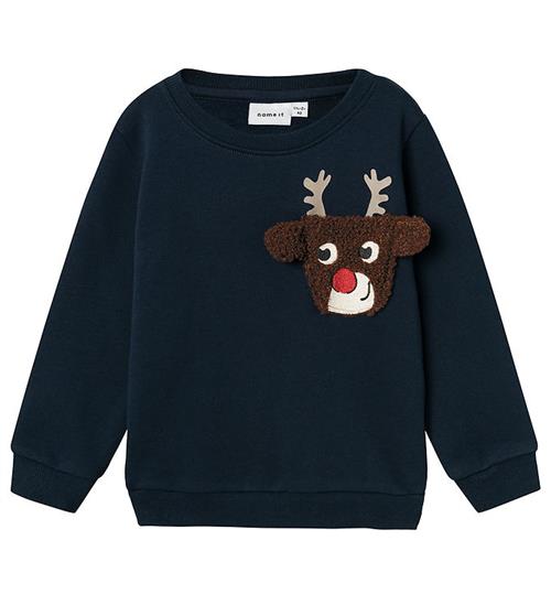 Se Name It Sweatshirt - NmmRsanta - Dark Sapphire ved KidsWorld