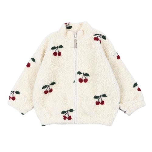 Se Konges Sløjd JODY Teddyfleecejakke Cherry | Rød | 18 months ved Babyshop