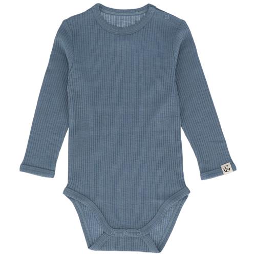 Se Gullkorn Design Chalk Wool Bodysuit Denimblue | Blå | 86 cm ved Babyshop