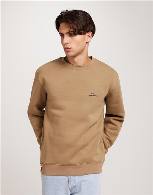 Mads Nørgaard Standard Crew Logo Sweat Sweatshirts Beige