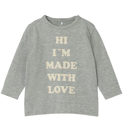 Se Name It Bluse - NbmLara - Grey Melange ved KidsWorld