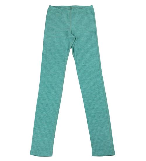 Se Joha Leggings m. Fødder - Uld - Grøn ved KidsWorld