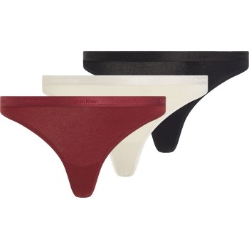 Calvin Klein Trusser 3P Holiday Modern Logo Thong Flerfarvet bomuld Medium Dame