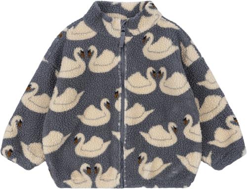 Konges Sløjd Jody Teddy Jacket GRS Str 7-8Y - Swan Fleece Bomuld hos Magasin