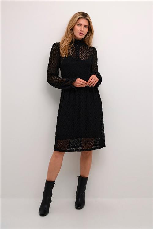 Se Cream Crtamara Lace Dress Kvinde Pitch Black Midi Kjoler Str XS - hos Magasin ved Magasin