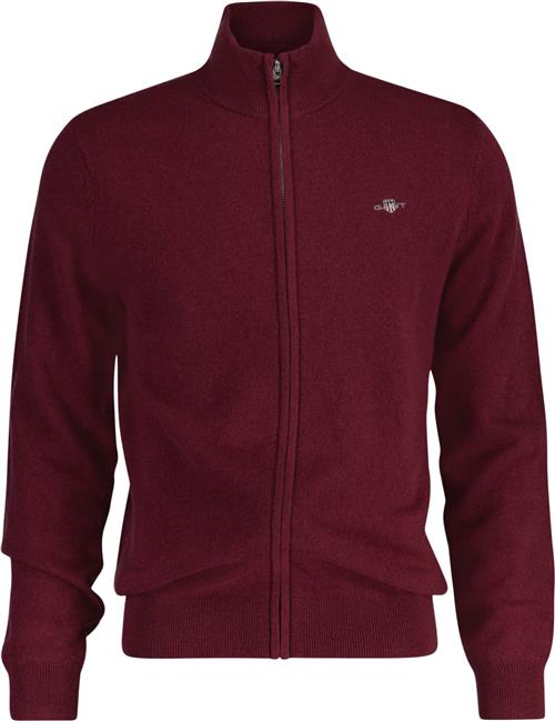 Gant Extrafine Lambswool ZIP Cardigan Mand Wine Red Cardigans Str S - hos Magasin