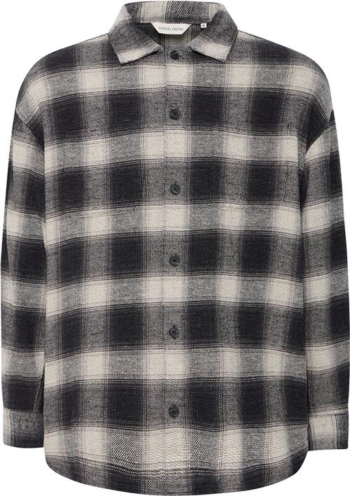 Casual Friday Cfaugusto Checked Overshirt Mand Pewter Mix Cardigans Relaxed Fit Str S - hos Magasin