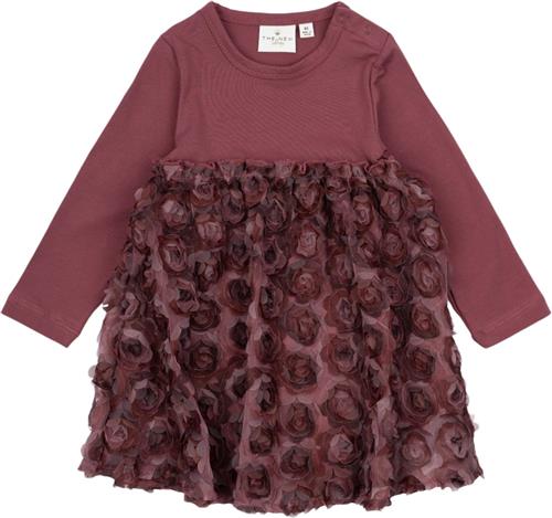 The New Tnsmirabell Hollie L_S Dress Str 80 cm Piger - Crushed Berry Kjoler hos Magasin