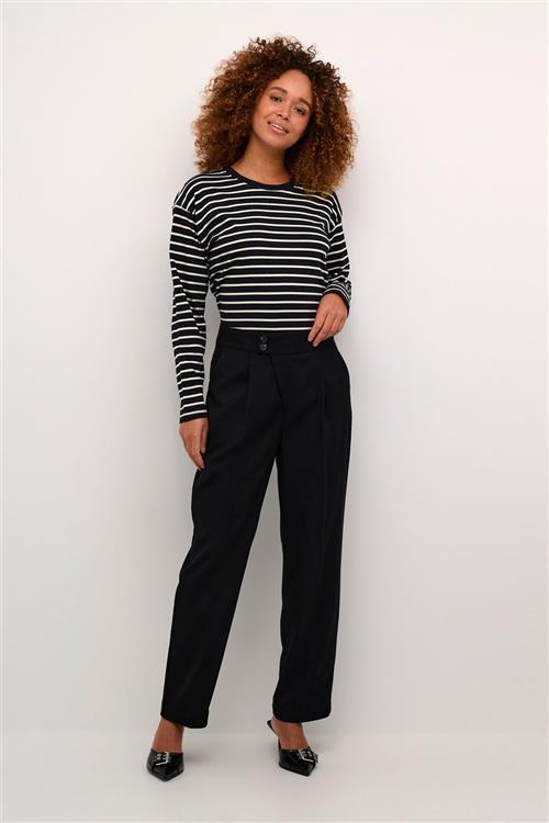 Se Kaffe Kamerle Button Pants 7/8 Kvinde Black Deep Bukser Str 44 - hos Magasin ved Magasin