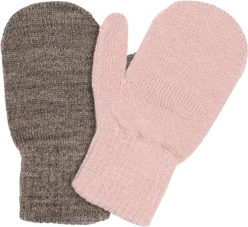 Melton Comfy Mittens 2pack 0-1Y - Vanter & Luffer Uld hos Magasin