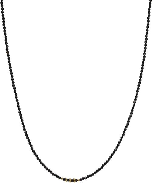 Se BeChristensen Nikki Necklace Black Spinel Gold 40+5cm - Perlehalskæder hos Magasin ved Magasin