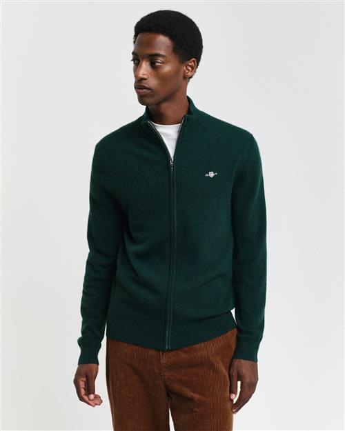 Gant Extrafine Lambswool ZIP Cardigan Mand Tartan Green Cardigans Str XXXL - hos Magasin