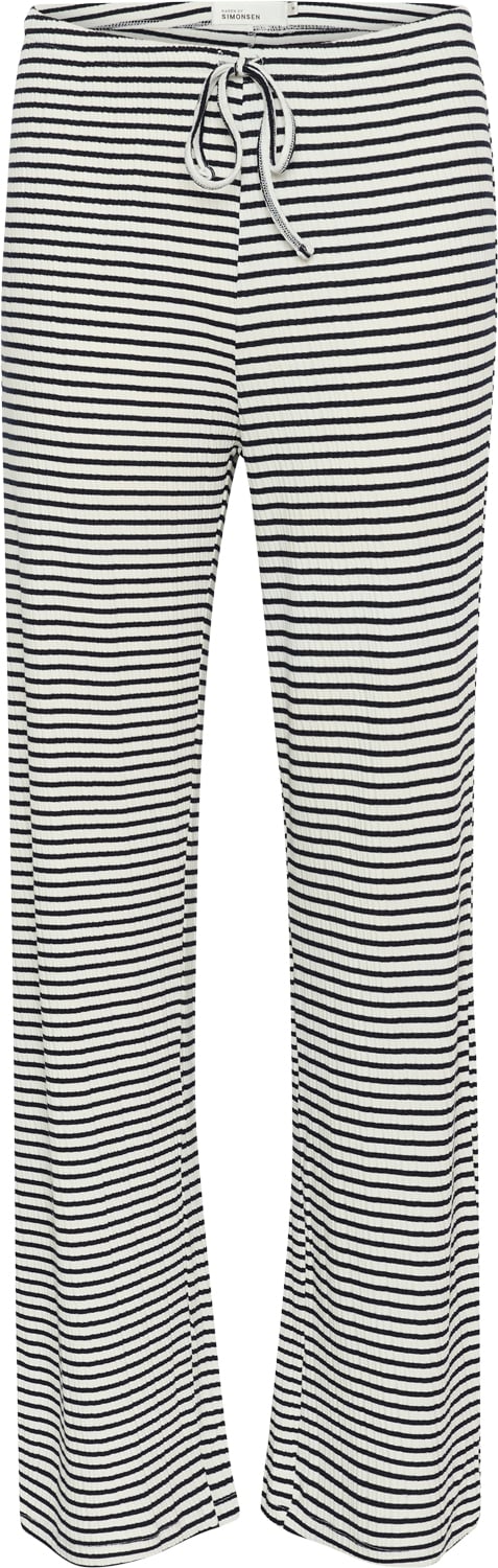 Karen by Simonsen Kbcandace Pants Kvinde Egret/meteorite Stripe Bukser Casual Fit Str XS - hos Magasin