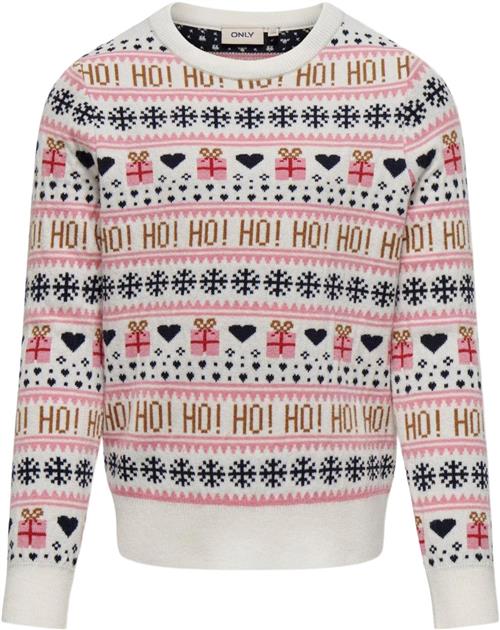 ONLY Kogxmas Present LS Oneck BOX KNT Kvinde Blå Sweaters Regular Fit Str 122/128 - hos Magasin